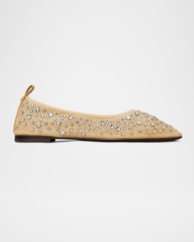 Tory Burch Crystal Mesh Ballerina Flats