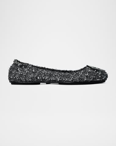 Tory Burch Minnie Tweed Travel Ballerina Flats