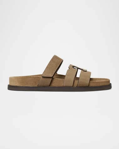 Tory Burch Ines Suede Triple-Band Sport Mule Sandals