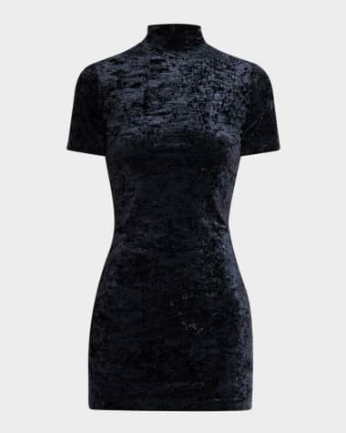 FRAME Velvet Turtleneck Mini Dress