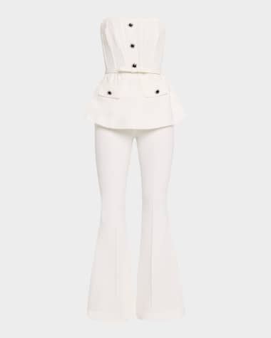 Self-Portrait Stretch Crepe Jumpsuit