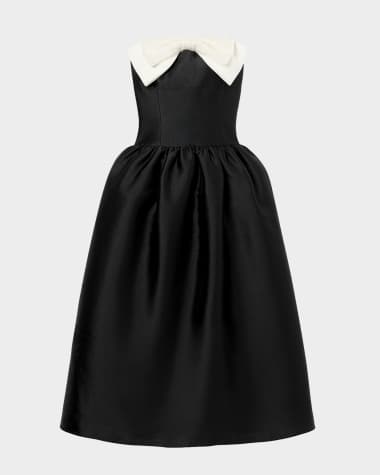 Self-Portrait Taffeta Bow Midi Dress