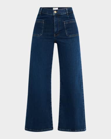 FRAME Le Slim Palazzo Jeans with Bardot Pockets
