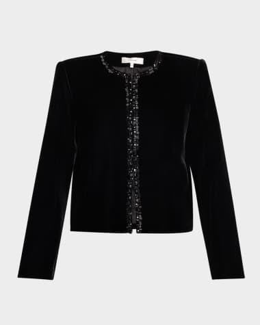 FRAME Embellished Velvet Jacket