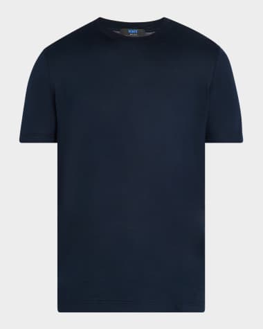 KNT Men's Solid Cotton Crewneck T-Shirt