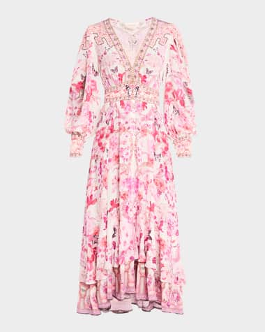 Camilla Botanical Novella Button-Front Maxi Dress
