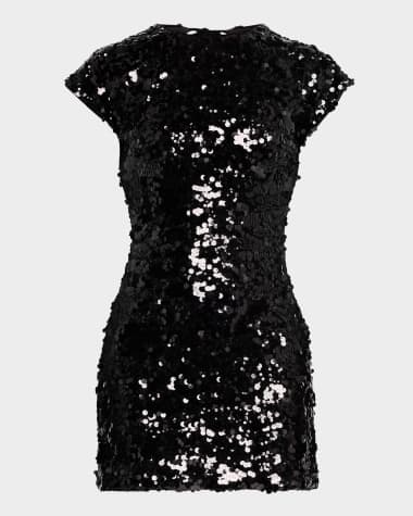 Ganni Sequined Tie Mini Dress