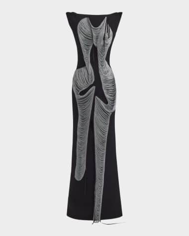 Maticevski Figural Fringe Gown