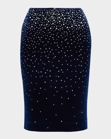 Alex Perry Midi Skirt in Crystal Velvet