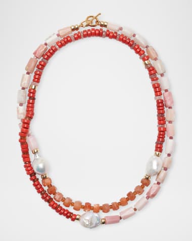 Lizzie Fortunato Sunset Woven Collar in Orange