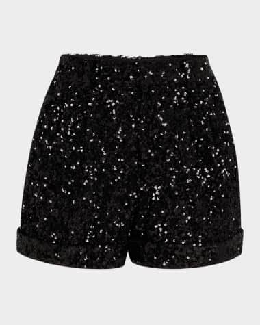 Alice + Olivia Conry Sequined Cuff Shorts