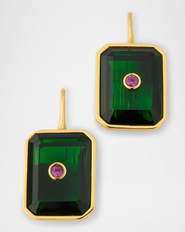 Lizzie Fortunato Tile Earrings in Forest