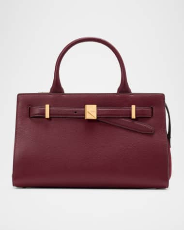 kate spade new york deco pebbled leather & suede top-handle bag