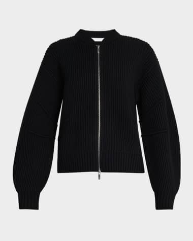 Helmut Lang Apex Woolen Full-Zip Cardigan