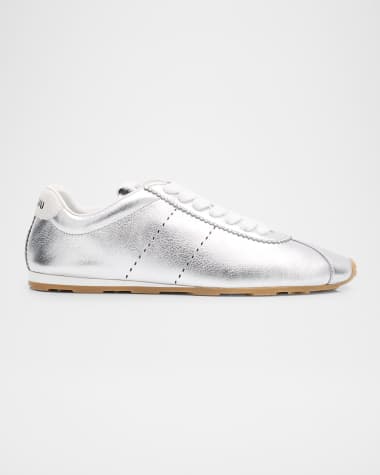 Miu Miu Metallic Leather Retro Runner Sneakers