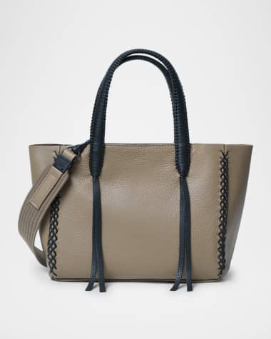 Callista Mini Grained Leather Tote Bag