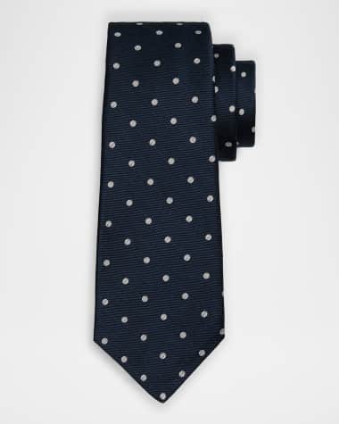 Kiton Men's Woven Dot Tie