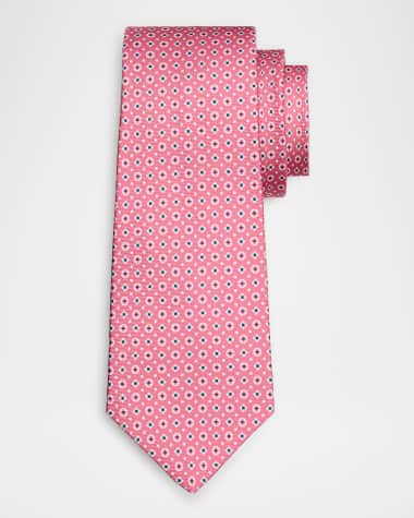 Kiton Men's Micro-Medallion Silk Tie
