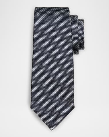 Kiton Men's Micro-Check Silk Tie
