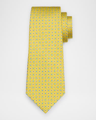 Kiton Men's Micro-Medallion Silk Tie