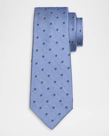 Kiton Men's Tonal Dot Silk Tie
