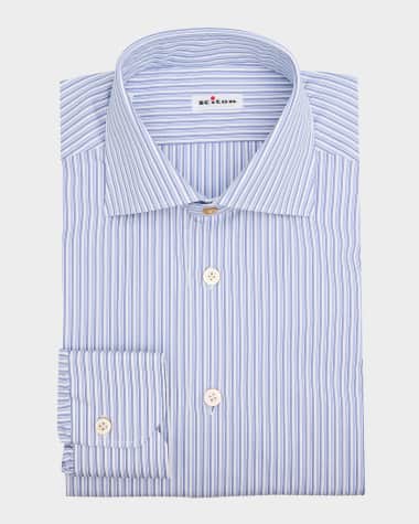 Kiton Men's Cotton Multi-Stripe Dress Shirt