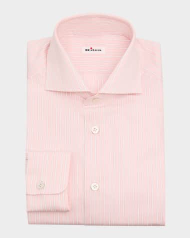 Kiton Men's Cotton Stripe Dress Shirt
