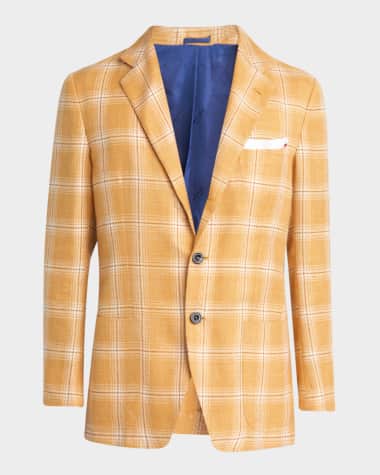 Kiton Men's Cashmere-Blend Plaid Sport Coat