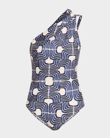 Lenny Niemeyer Paros Loop Backless Asymmetric One-Piece Swimsuit