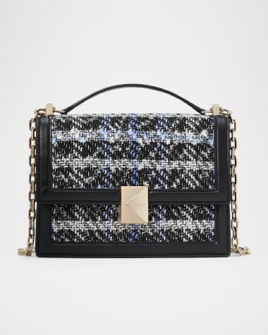 kate spade new york deco plaid tweed shoulder bag