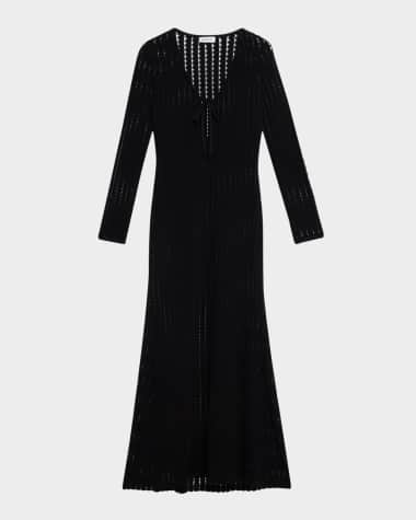 SIMKHAI Elton Open-Knit Keyhole Maxi Dress