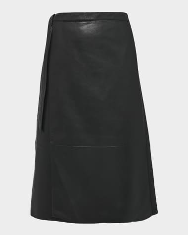 AS by DF Tallulah Recycled Leather Wrap Skirt