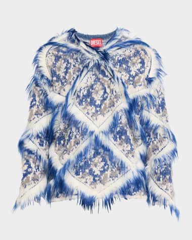 Diesel Men's Fuzzy Argyle Sweater