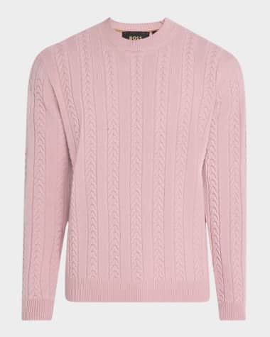 BOSS Camel Men's Ermisto Wool and Cashmere Crewneck Sweater