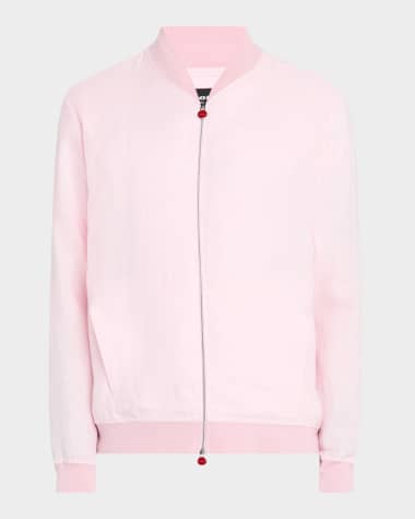 Kiton Men's Solid Linen Blouson Jacket