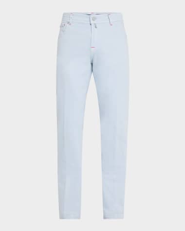 Kiton Men's Baby Blue Straight-Leg Jeans
