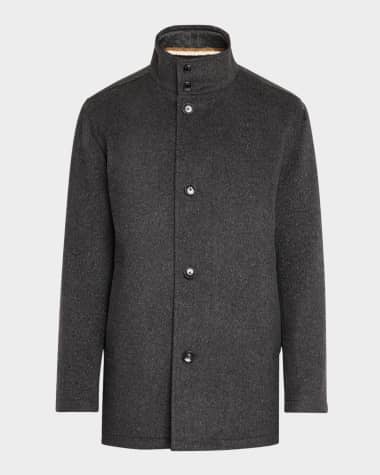 BOSS Men's Coxtan Wool-Cashmere Coat with Removable Bib