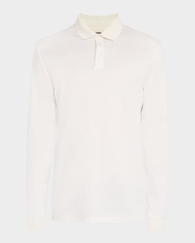 BOSS Men's Pado Cotton Textured Long-Sleeve Polo Shirt
