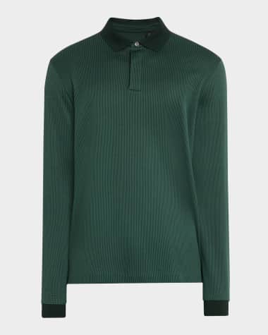BOSS Men's Pado Cotton Textured Long-Sleeve Polo Shirt