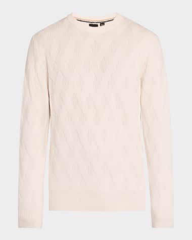 BOSS Men's Elfredo Wool Textured Crewneck Sweater