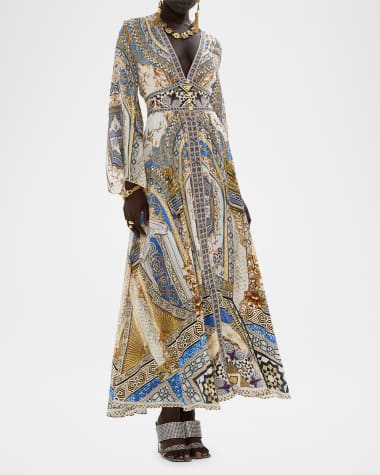 Camilla Make Me Your Mosaic Kimono-Sleeve Maxi Dress Coverup