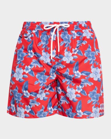 Kiton Men's Maxi-Floral Swim Trunks