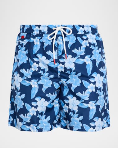 Kiton Men's Spaced Floral Swim Trunks