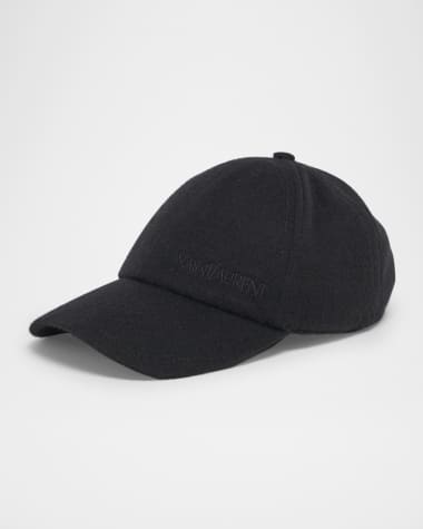 Saint Laurent Vintage Cashmere Logo-Print Baseball Cap