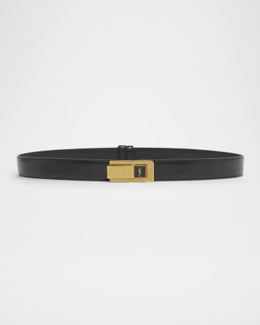 Saint Laurent YSL Skinny Leather Belt