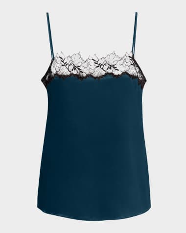 Sablyn Lace-Trim Silk Cami