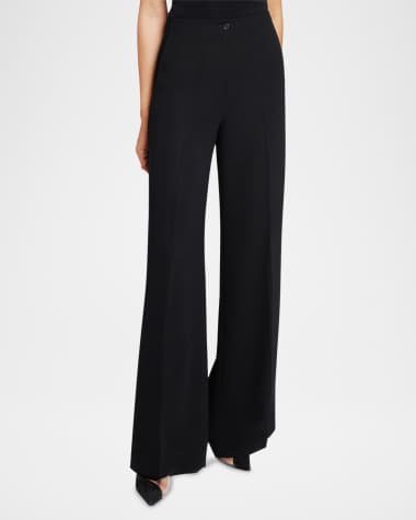 Santorelli Lily Mid-Rise Wide-Leg Pants