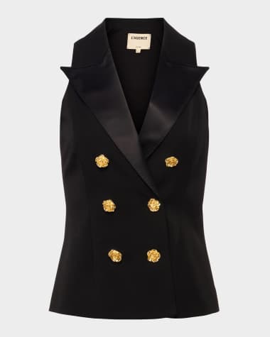 L'Agence Vesper Double-Breasted Tux Vest
