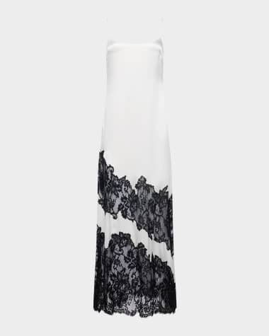 L'Agence Silvana Satin Lace Gown