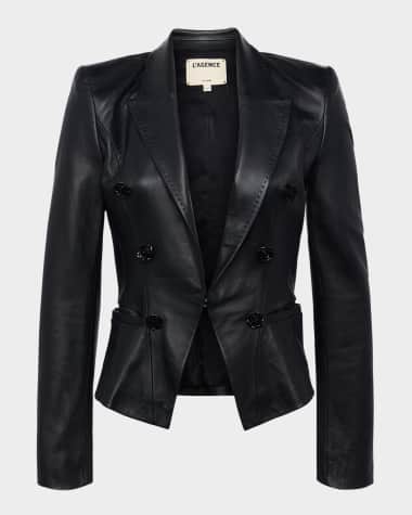 L'Agence Andalusia Tailored Leather Blazer